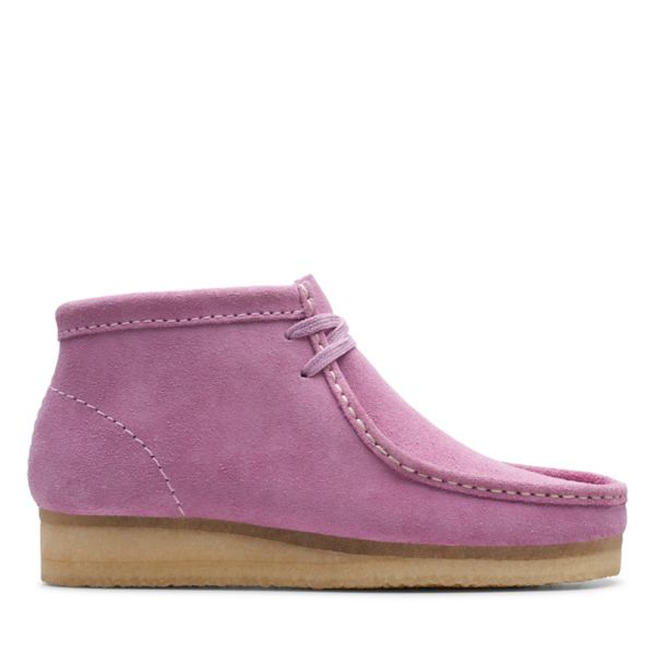 Clarks Womens Wallabee Boot Ankle Boots Lavender | UK-1025793 - Click Image to Close